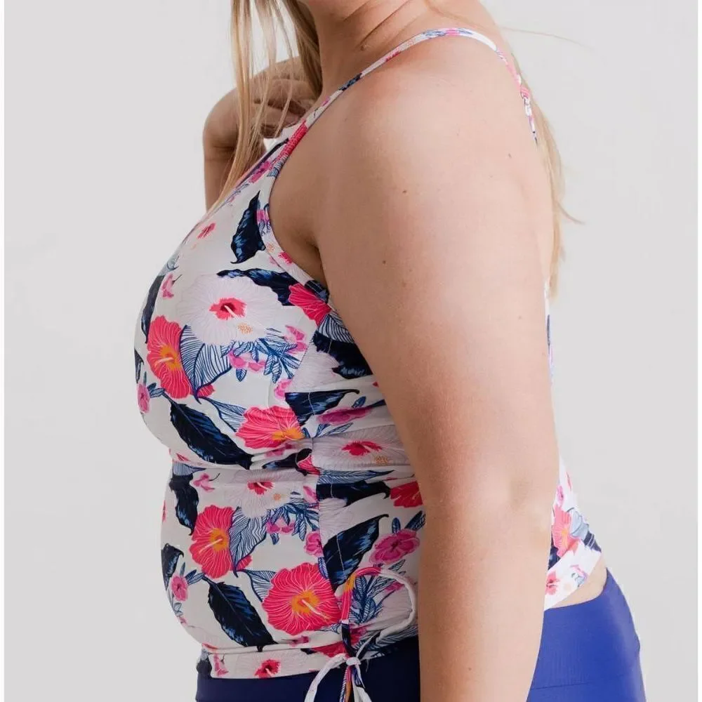 NWT Set Women's Tankini Floral Top & Midrise Brief Bikini Bottom Swimsuit
